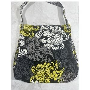 Vera Bradley BAROQUE Shoulder Bag Purse Black Chartreuse Gray NWT Excellent 2010